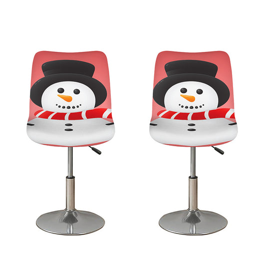 Cute Snowman Print Bar Stool Covers