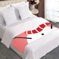 Cute Snowman Print Bed Runner