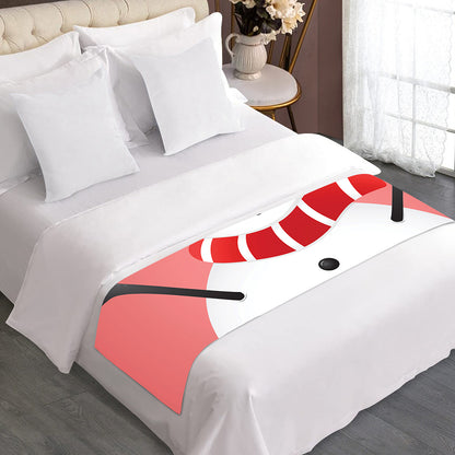 Cute Snowman Print Bed Runner