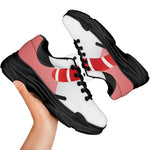 Cute Snowman Print Black Chunky Shoes