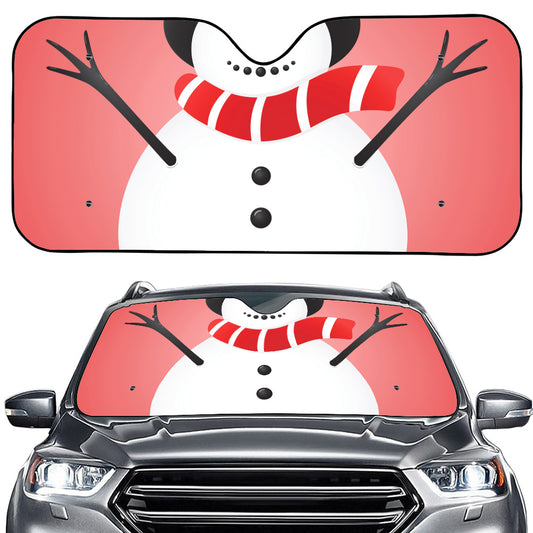 Cute Snowman Print Car Windshield Sun Shade
