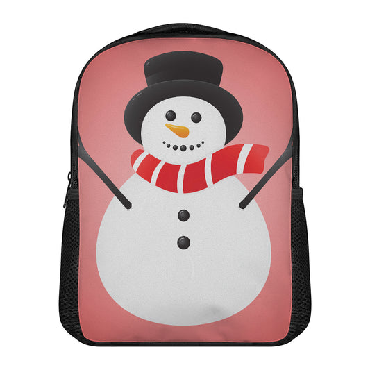 Cute Snowman Print Casual Backpack