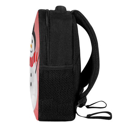Cute Snowman Print Casual Backpack