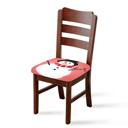 Cute Snowman Print Chair Cushion Cover