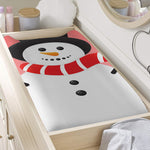 Cute Snowman Print Changing Pad Cover