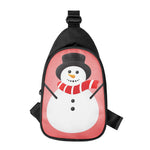 Cute Snowman Print Chest Bag