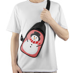 Cute Snowman Print Chest Bag