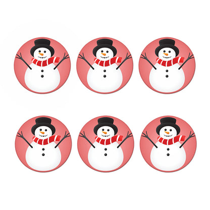 Cute Snowman Print Coaster Set