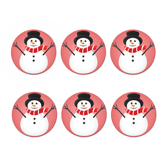 Cute Snowman Print Coaster Set