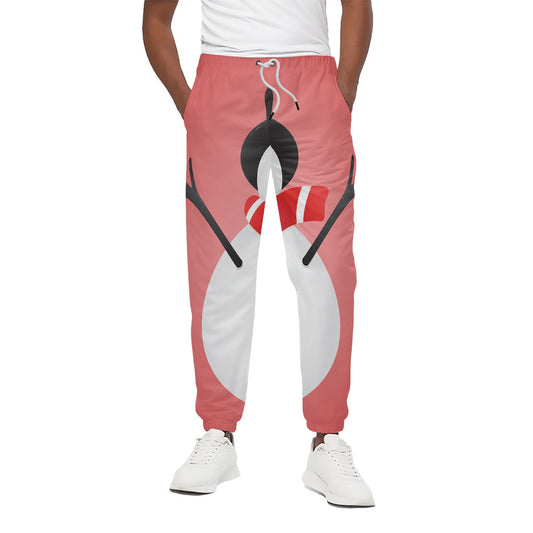 Cute Snowman Print Cotton Pants