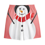 Cute Snowman Print Cotton Shorts