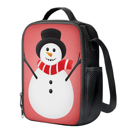 Cute Snowman Print Crossbody Lunch Bag