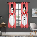 Cute Snowman Print Grommet Curtain Panels