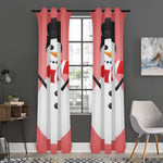 Cute Snowman Print Curtain