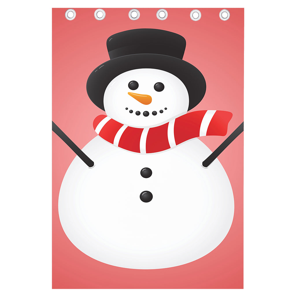 Cute Snowman Print Curtain