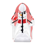 Cute Snowman Print Dog Zip Up Hoodie