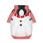 Cute Snowman Print Dog Zip Up Hoodie
