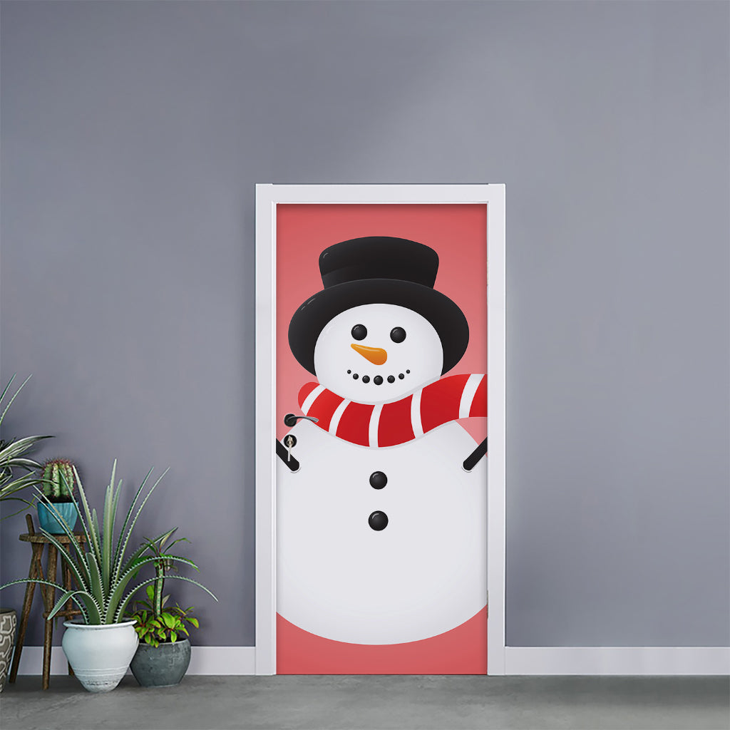 Cute Snowman Print Door Sticker