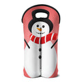 Cute Snowman Print Double Neoprene Wine Tote