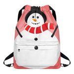 Cute Snowman Print Drawstring Backpack