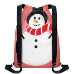 Cute Snowman Print Drawstring Backpack