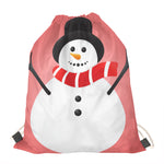 Cute Snowman Print Drawstring Bag