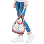 Cute Snowman Print Drawstring Bag