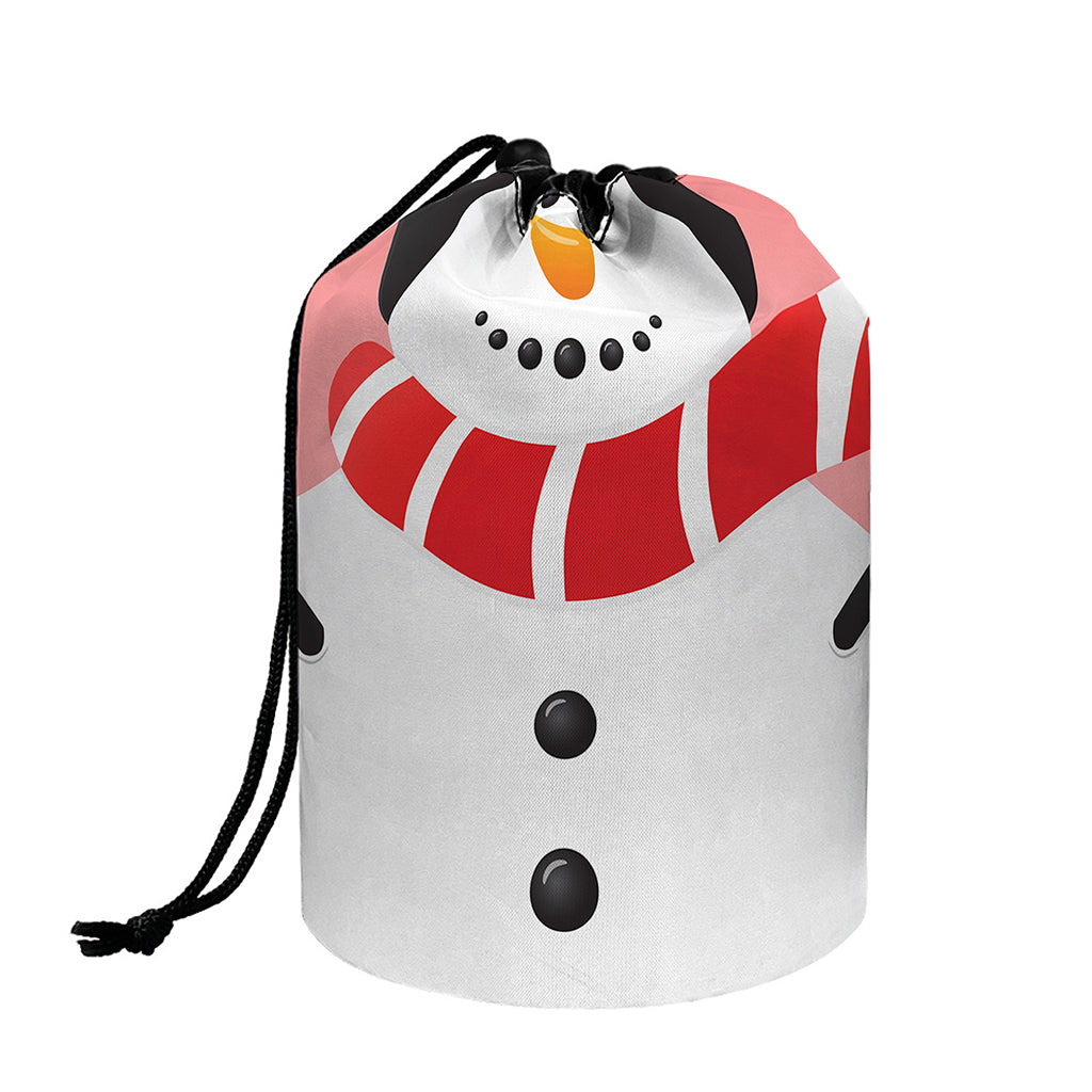 Cute Snowman Print Drawstring Makeup Bag