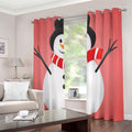 Cute Snowman Print Extra Wide Grommet Curtains