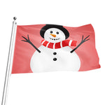 Cute Snowman Print Flag