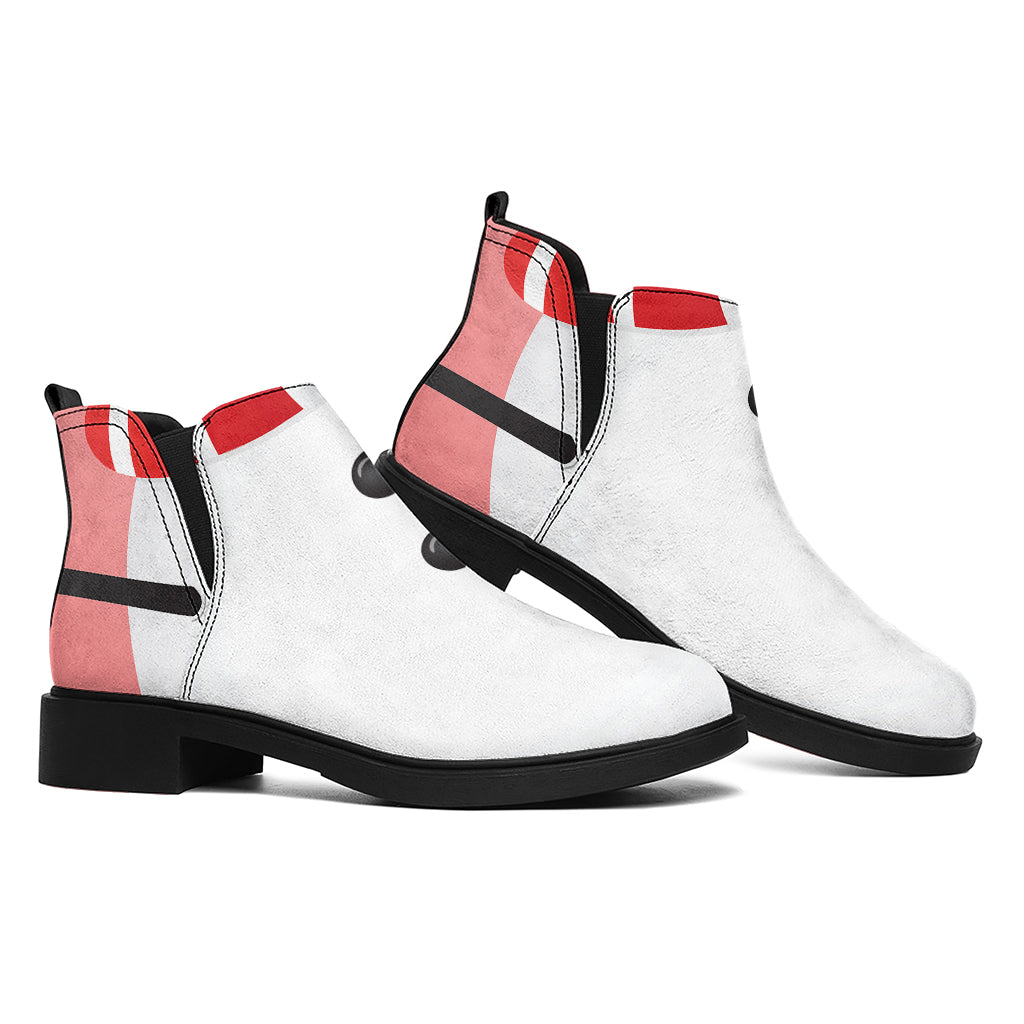 Cute Snowman Print Flat Ankle Boots