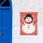 Cute Snowman Print Garden Flag