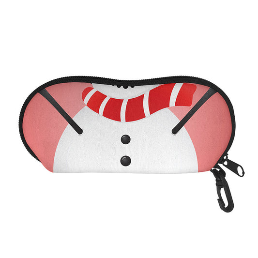 Cute Snowman Print Glasses Case