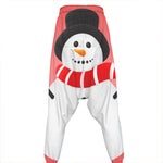 Cute Snowman Print Hammer Pants