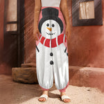 Cute Snowman Print Harem Pants