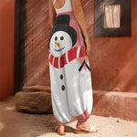 Cute Snowman Print Harem Pants