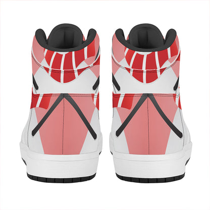 Cute Snowman Print High Top Leather Sneakers