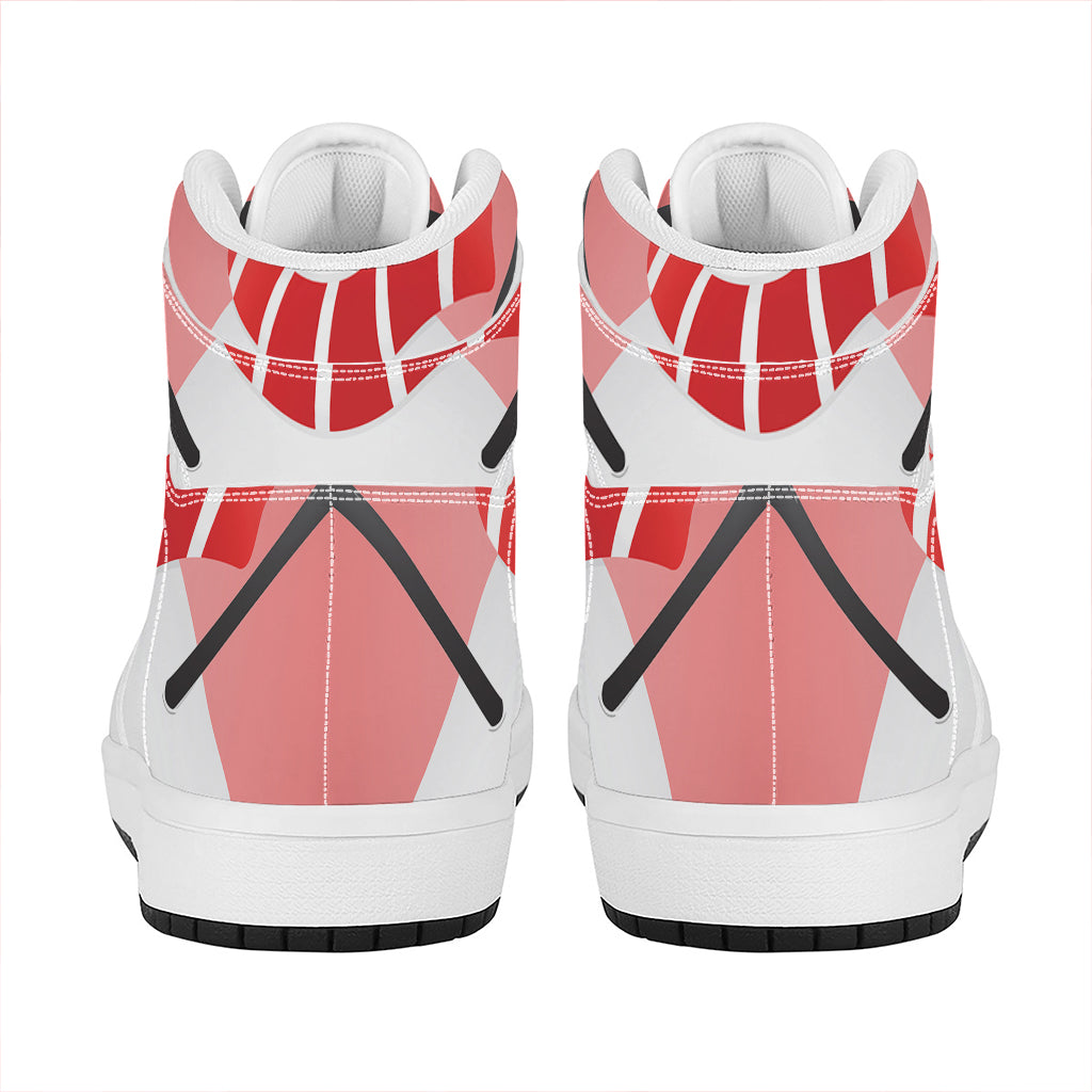 Cute Snowman Print High Top Leather Sneakers