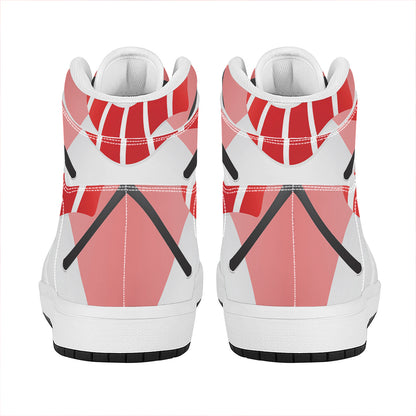Cute Snowman Print High Top Leather Sneakers