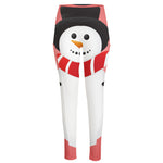 Cute Snowman Print High-Waisted Pocket Leggings