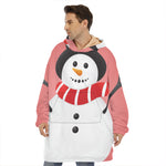 Cute Snowman Print Hoodie Blanket