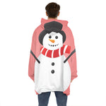 Cute Snowman Print Hoodie Blanket