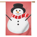 Cute Snowman Print House Flag