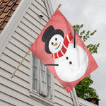 Cute Snowman Print House Flag