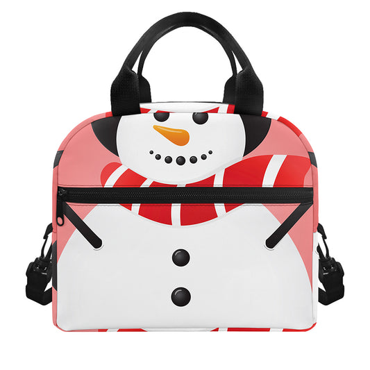Cute Snowman Print Insulated Lunch Bag