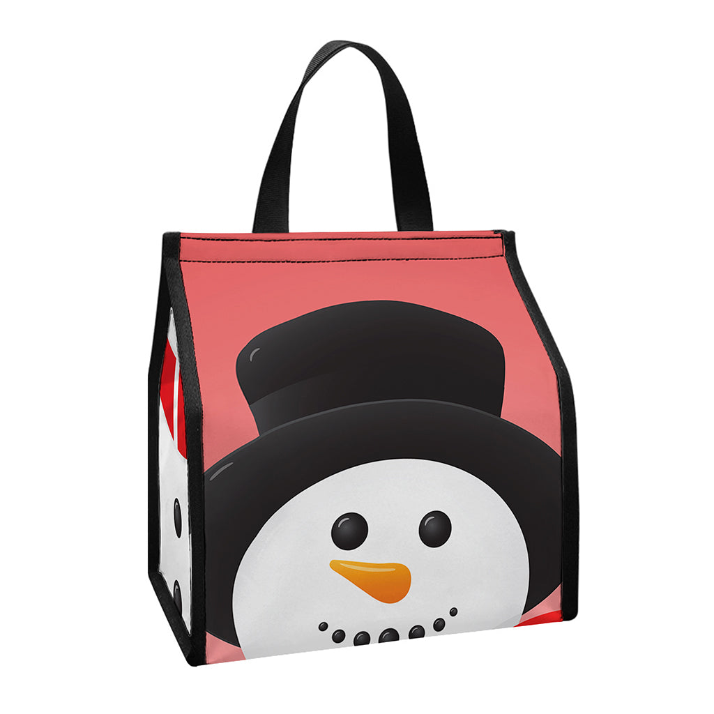 Cute Snowman Print Insulated Lunch Tote