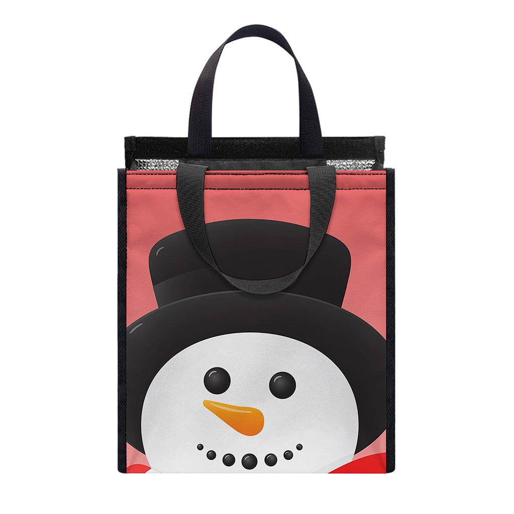 Cute Snowman Print Insulated Lunch Tote