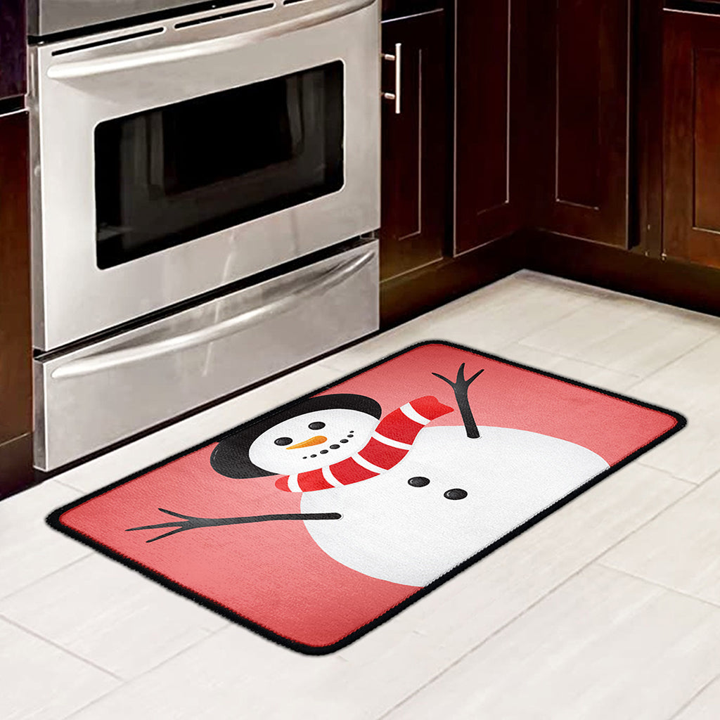 Cute Snowman Print Kitchen Mat