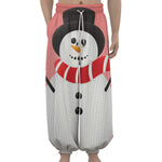 Cute Snowman Print Lantern Pants