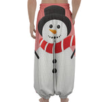 Cute Snowman Print Lantern Pants